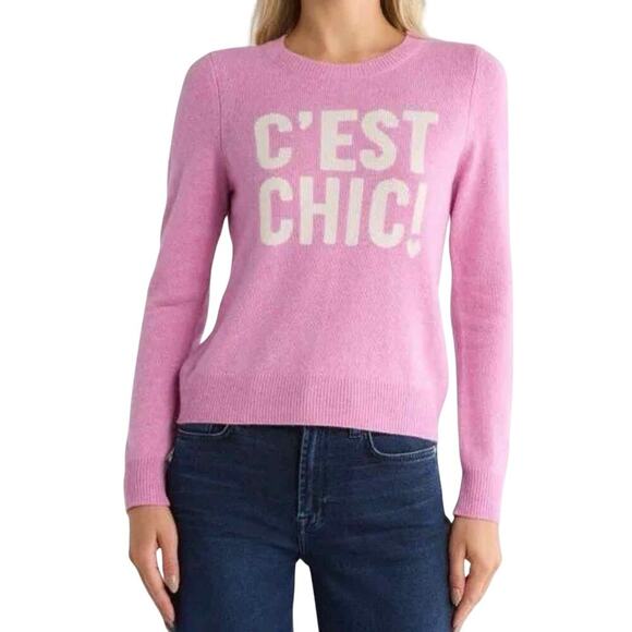 Cinq à Sept Women's C'est Chic Wool Blend Sweater Size Medium Pink Quartz Ivo - Picture 10 of 13